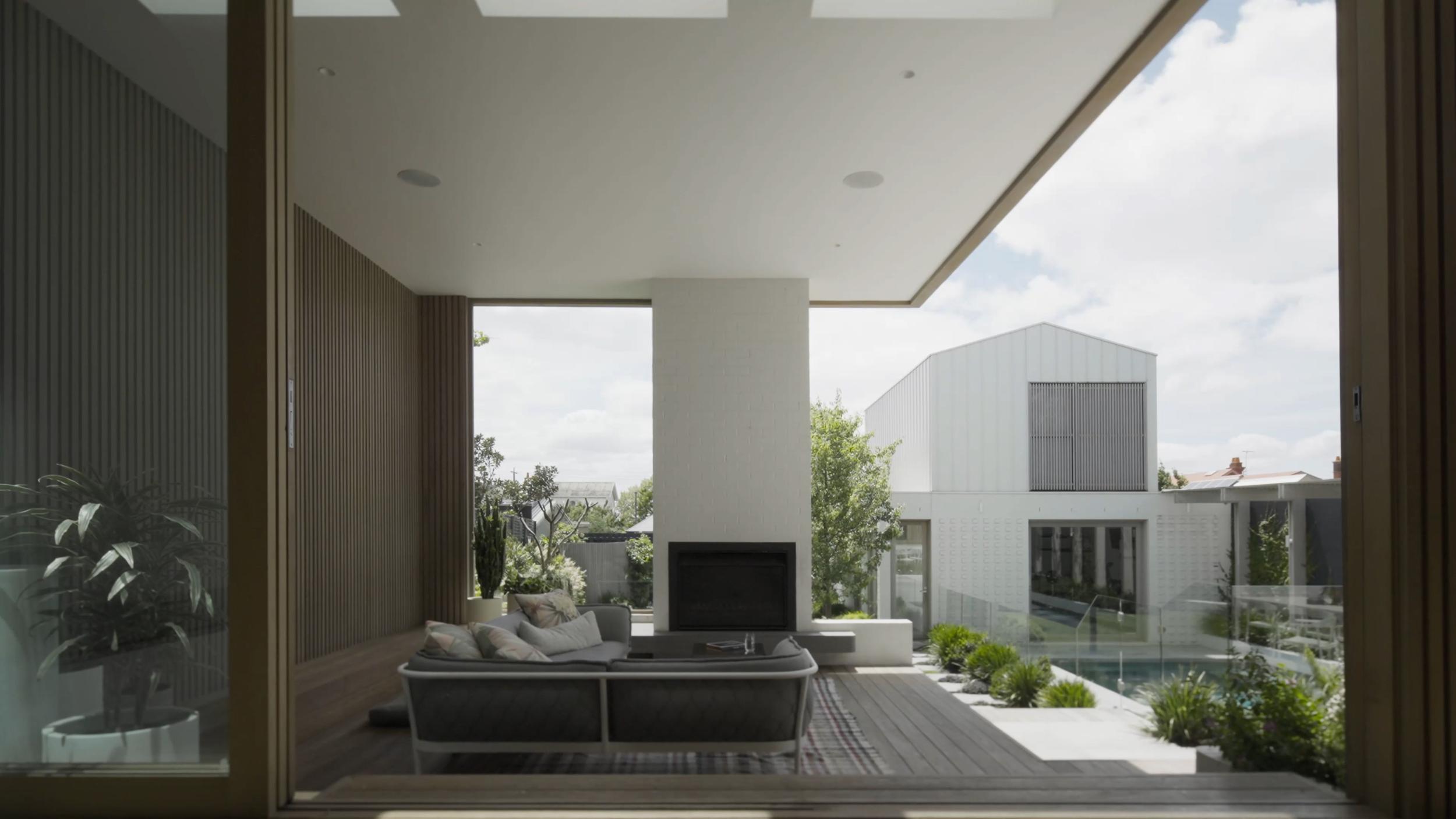 BBW House, Geelong clad in COLORBOND® steel Surfmist® in a Classic finish. Rollformer/Fabricator: Steeline JH Stephenson Aussie Roof Co Pty. Built by Wilson. Installer: Clint Humphrey (CH Roofing). Architect: Tecture