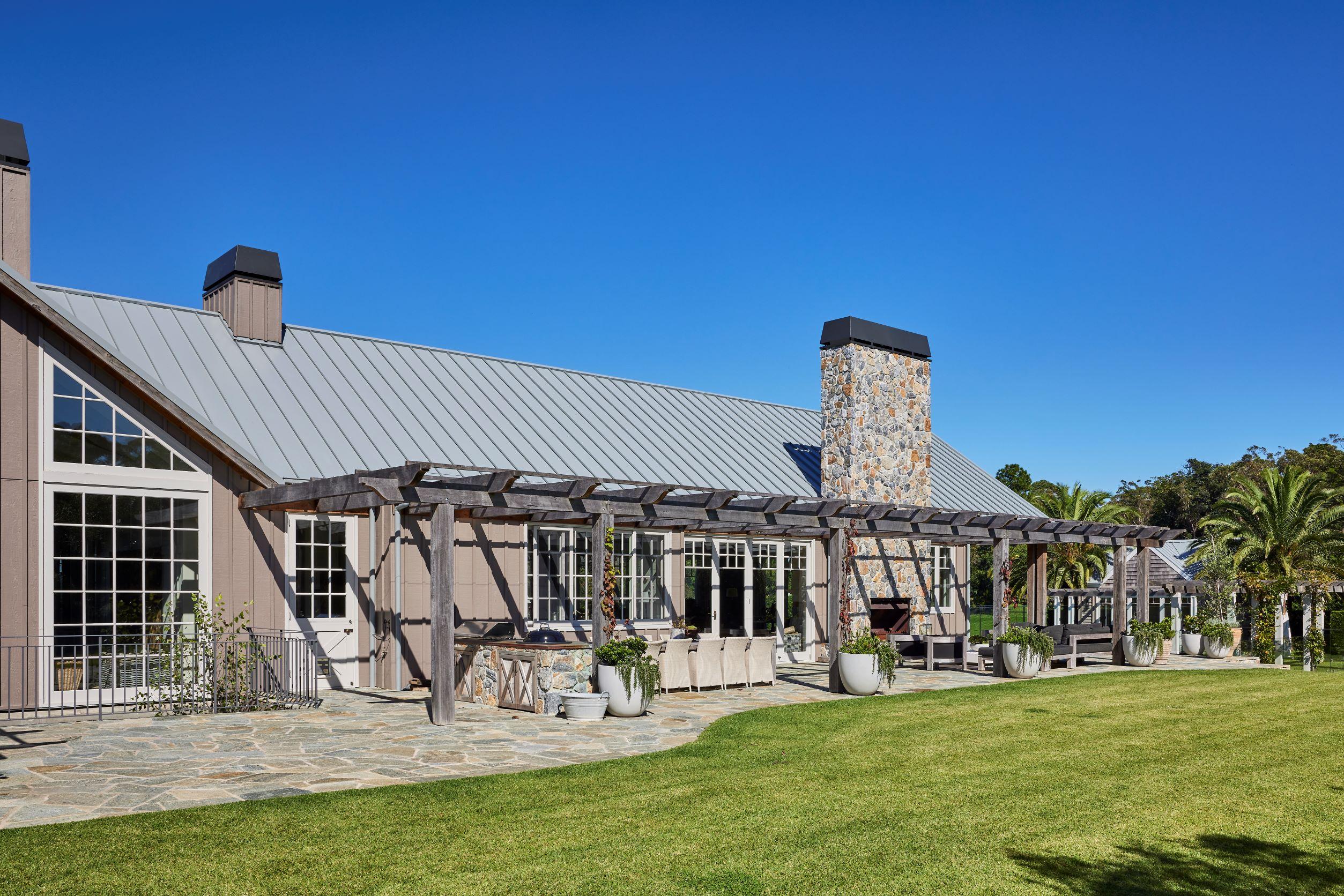 House & patio using COLORBOND steel in Windspray colour